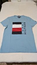 Maglietta manica corta Tommy Hilfiger, azzurra, stampa logo, taglia S, usata