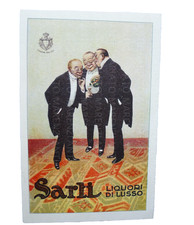 VECCHIA CARTOLINA PUBBLICITARIA BOTTIGLIA LIQUORE LIQUORI SARTI BOLOGNA