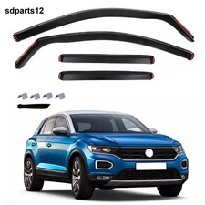 4 Deflettori Aria Nero Fumè Antivento Compatibile con VW T-ROC 2017-2025