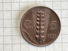 5 CENTESIMI  SPIGA  1931 V. E