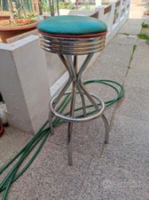 Sedia Sgabello Bar Tubolare Vintage Da Restauro