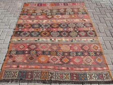 Tappeto area 5x7, tappeto kilim vintage, tappeto rosso turco, tappeto grande,...