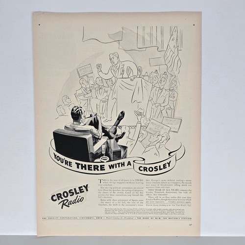Radio crosley 1940 pubblicità - crosley,