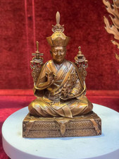 10CM Tibet H.H. Statua di Buddha Dilgo Khyentse Rinpoche in rame