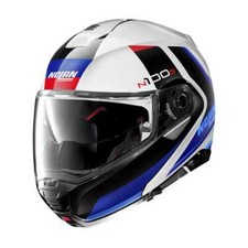 Nolan N100-5 Hilltop Casco Flipup N-Com Casco Moto Bianco/Rosso/Blu 049 WQ