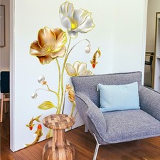 Adesivi murali fiori lamina oro farfalla adesivi murali decorazione casa wall art sticker