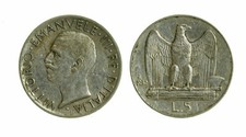 pci4679) Vittorio Emanuele III  (1901-1943) - 5 Lire Aquilino 1930 BL