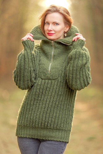 Maglione lana verde maglione