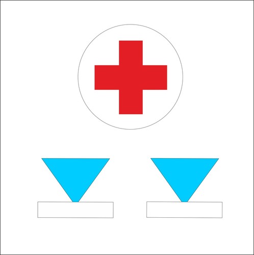Set adesivi croce rossa - set, 2x