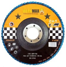 Dischi a ventaglio WFS 125 mm | 30 dischi abrasivi grana 60 | disco lamellare inox