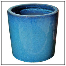 Vaso blu in ceramica da esterno o interno portavaso fioriera giardino  moderno