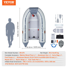VEVOR Gommone 4 Persone Barca