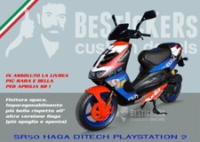 kit adesivi grafiche scooter Aprilia SR 50 HAGA Playstation 2 SBK restauro RARO