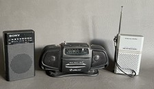 VTG Transistor Radio Lot All Tested Sony ICF P26 Baby Boom Box Weather Radio