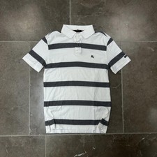 Polo Burberry nera a righe con