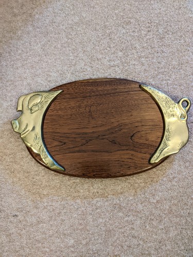 Antique oak oval serving - antique,