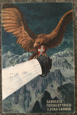 CARTOLINA MILITARE GENIO SERVIZIO FOTOELETTRICO" VIAGGIATA 1917