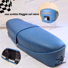 SELLA VESPA 125 PRIMAVERA ET3 blu jeans con scritta arancio