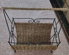 Portariviste in vimini intrecciati ferro battuto vintage porta riviste giornali