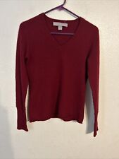 SOPHIA MILANO 100% 2-Ply Cashmere Raspberry Purple V-Neck Sweater Womens Sz M