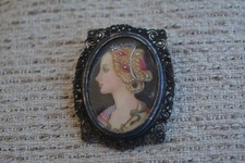 Raro ciondolo spilla cammeo