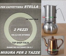 2 PEZZI GUARNIZIONE 2 TAZZE PER CAFFETTIERA STELLA GUARNIZIONI INTROVABILE