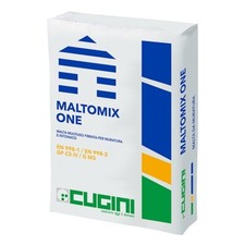 Malta Multiuso Fibrata Maltomix One Cugini per Muratura Intonaco Grigia 25kg