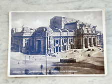 MILNO-STAZIONE CENTRALE VECCHIA CARTOLINA OLD POSTCARD