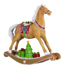 Cavallo a Dondolo Statuina Natalizia Vintage 26 X 24 cm Decorazioni di Natale