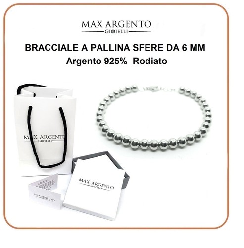 Bracciale argento 925 rodiato - argento,