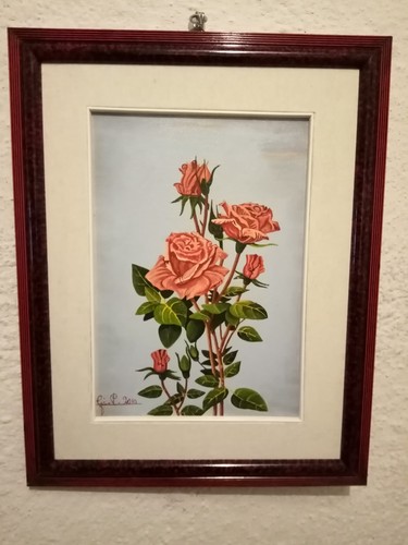 Quadro con rose dipinto - ,