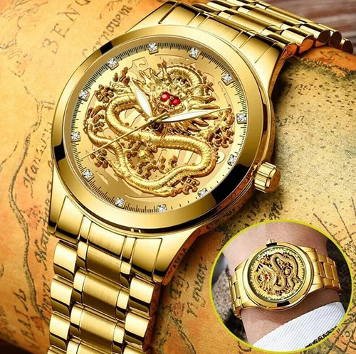 Orologio uomo oro impermeabile - uomo,