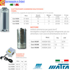 Elettropompa Sommersa Multistadio Motore Monofase Quadro Di Comando Elettrico