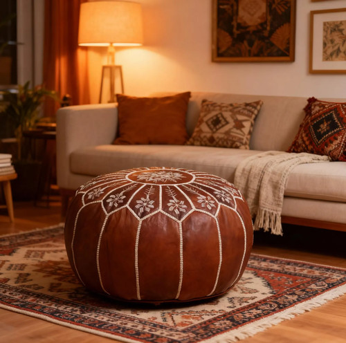 Pouf pelle marocchina - pouf, in