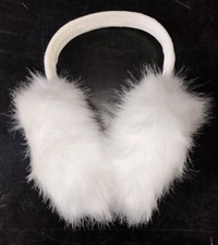 Cuffie paraorecchie scalda orecchie in pelo bianco