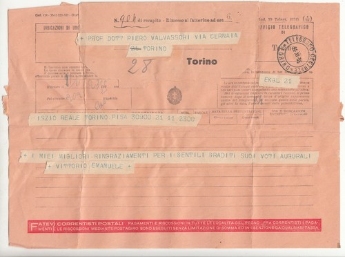 Telegramma urgente 1935 re - urgente,