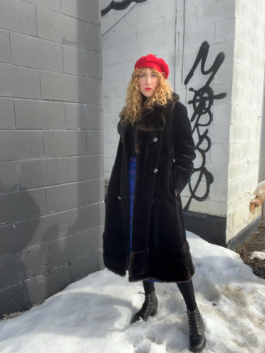 Cappotto doppiopetto pelliccia