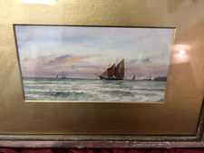 IL VELIERO SUPERBO DIPINTO AD ACQUARELLI SCUOLA INGLESE DEL XIX SECOLO FIRMATO