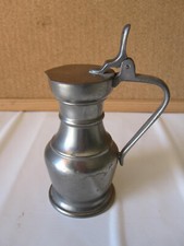 Brocca in peltro 95 antica caraffa vintage anni '50 brocchetta con coperchio