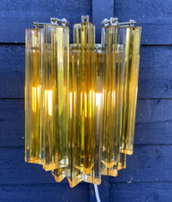 Pair of vintage Murano Wall Sconce – Amber Triedri - Column Mariangela model