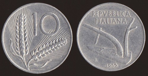 Lire 1955 spighe italia - lire,
