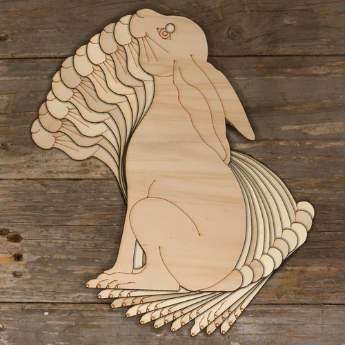 10x lepre legno seduta - 10x,