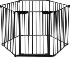 Cancelletto Pieghevole in Ferro per Camino E Scale, Cancello Con 6 Pannelli per 