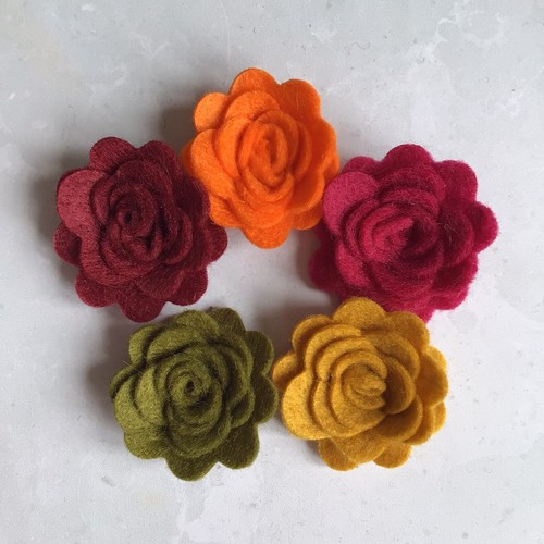 Rose feltro autunnali - rose,