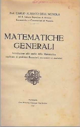 Matematiche generali carlo - generali,