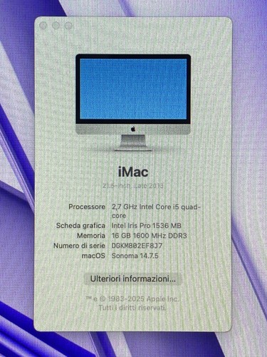 Imac inch 2013 - 21,5-inch, usato