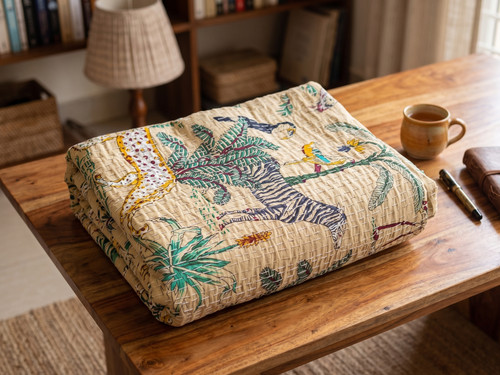 Coperta kantha cotone - in,