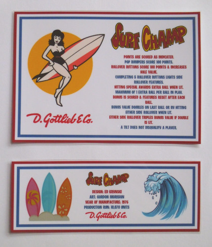 Surf champ gottlieb 1976 - 'surf,
