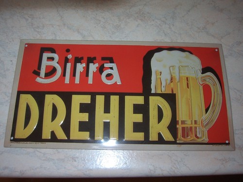 Targa metallo vintage birra - in,