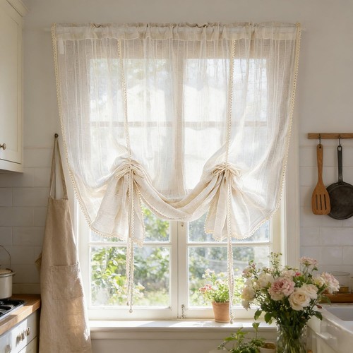 Tenda trasparente beige - trasparente,